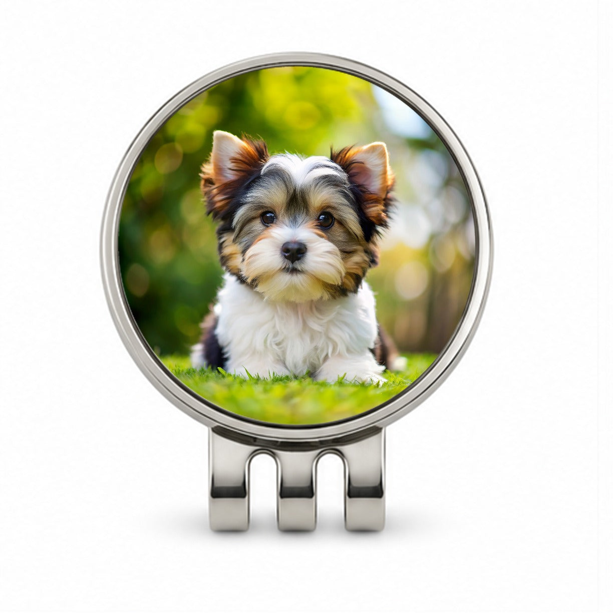 Biewer Terrier Dog Puppy Photo Golf Hat Clip with Ball Marker
