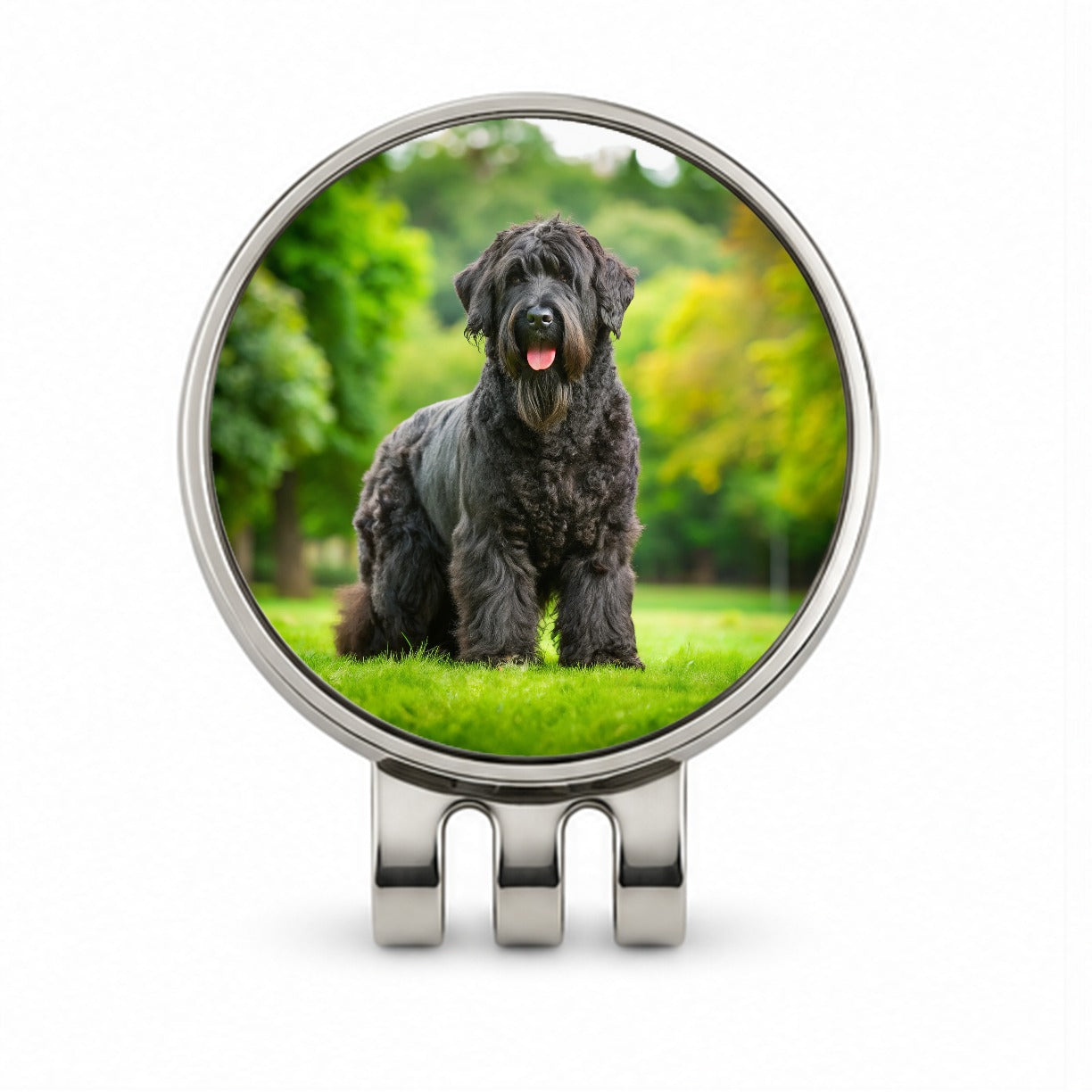 Black Russian Terrier Dog Photo Golf Hat Clip with Ball Marker