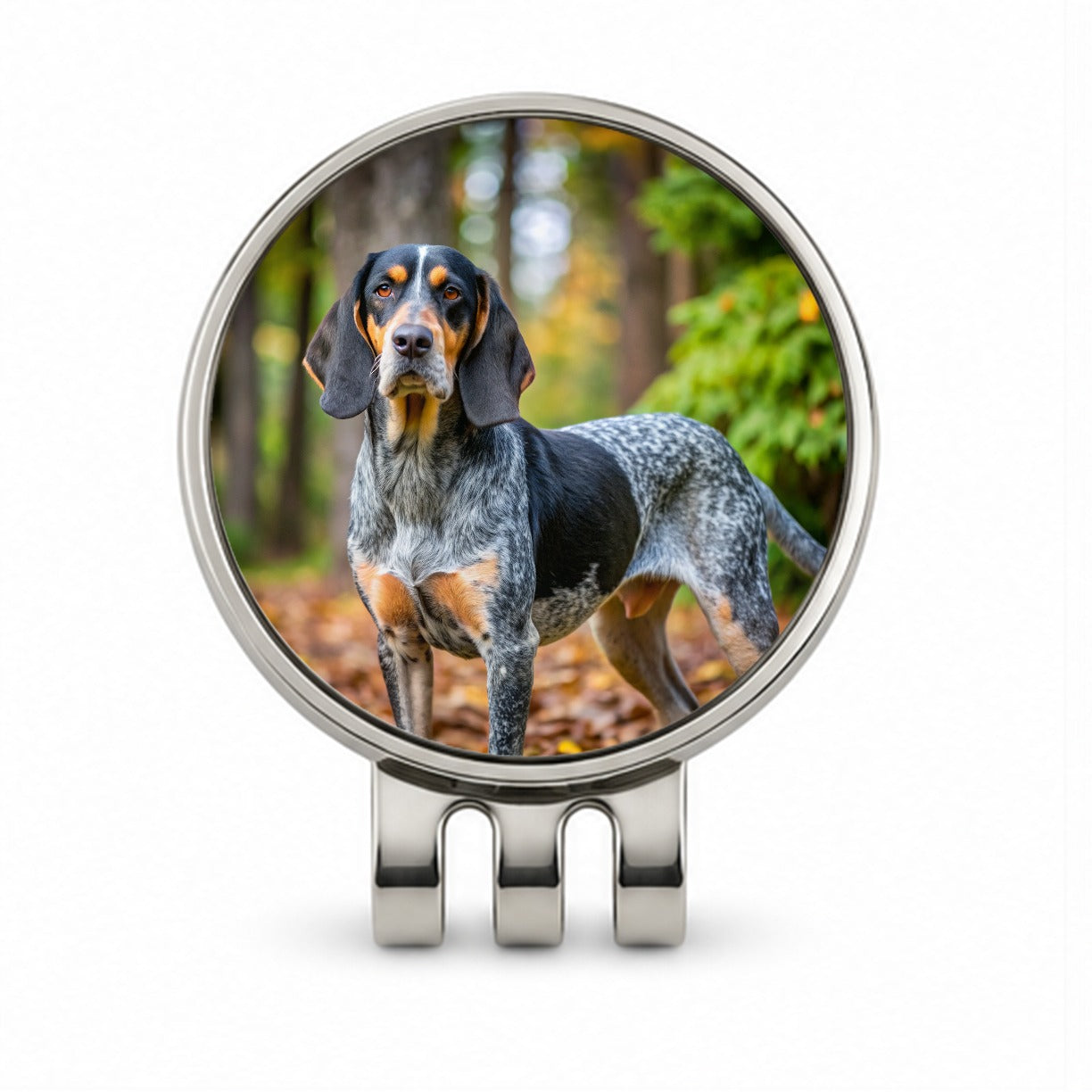 Bluetick Coonhound Dog Photo Golf Hat Clip with Ball Marker