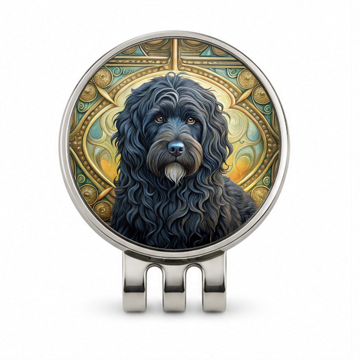 Bouviers Des Flandres Dog Art Nouveau Golf Hat Clip with Ball Marker