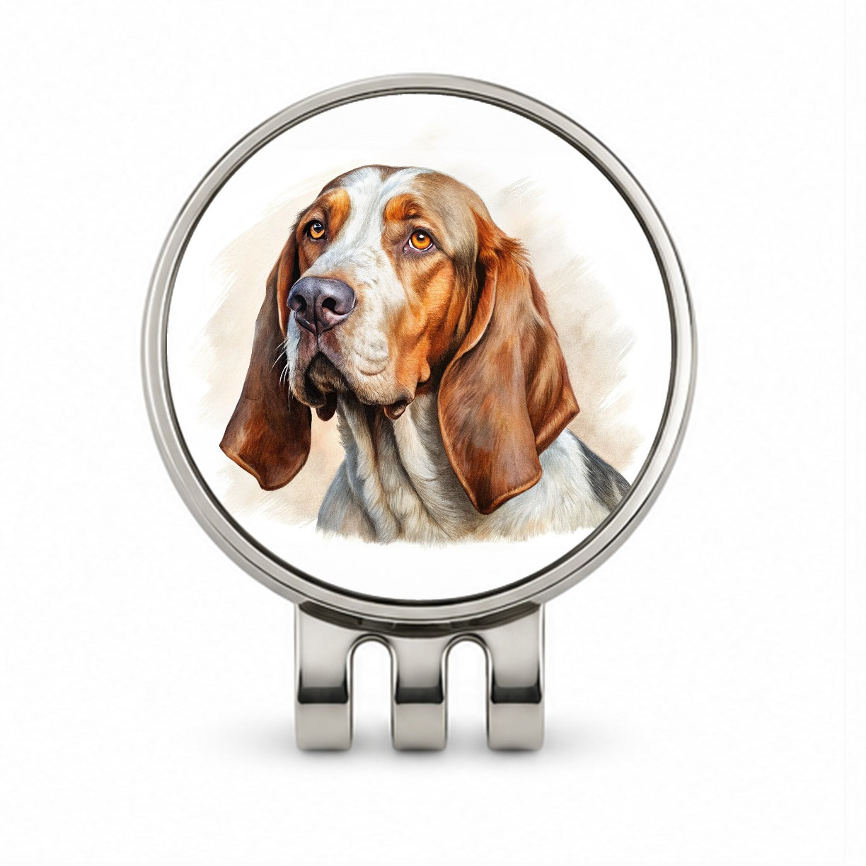 Bracco Italiano Dog Illustration Golf Hat Clip with Ball Marker