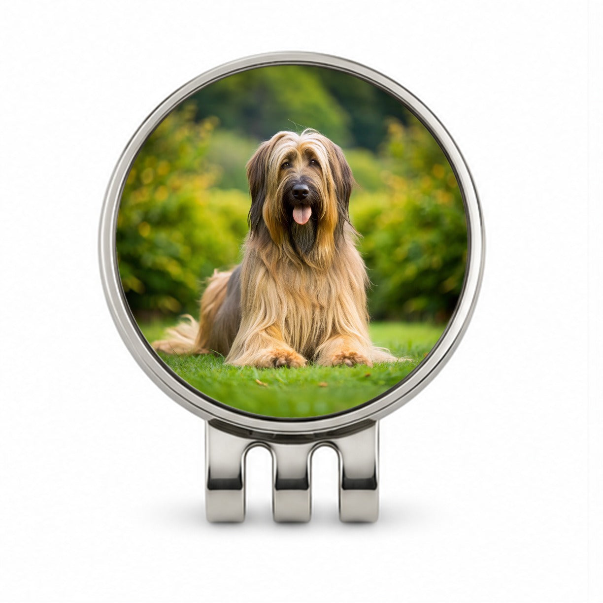 Briard Dog Photo Golf Hat Clip with Ball Marker