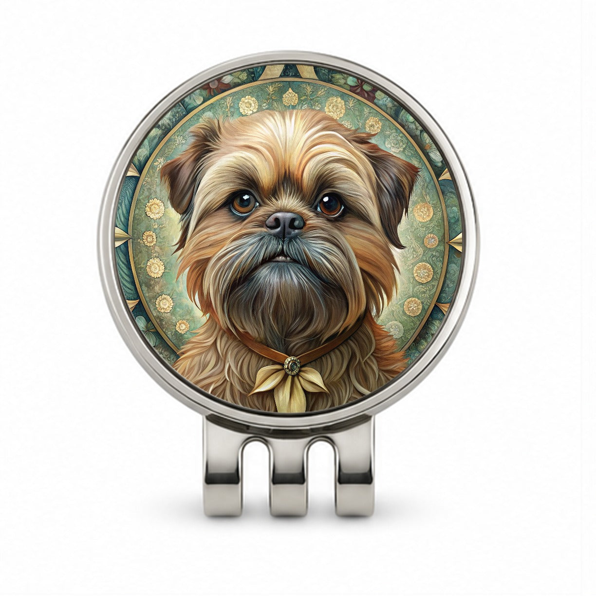 Brussels Griffon Dog Art Nouveau Golf Hat Clip with Ball Marker