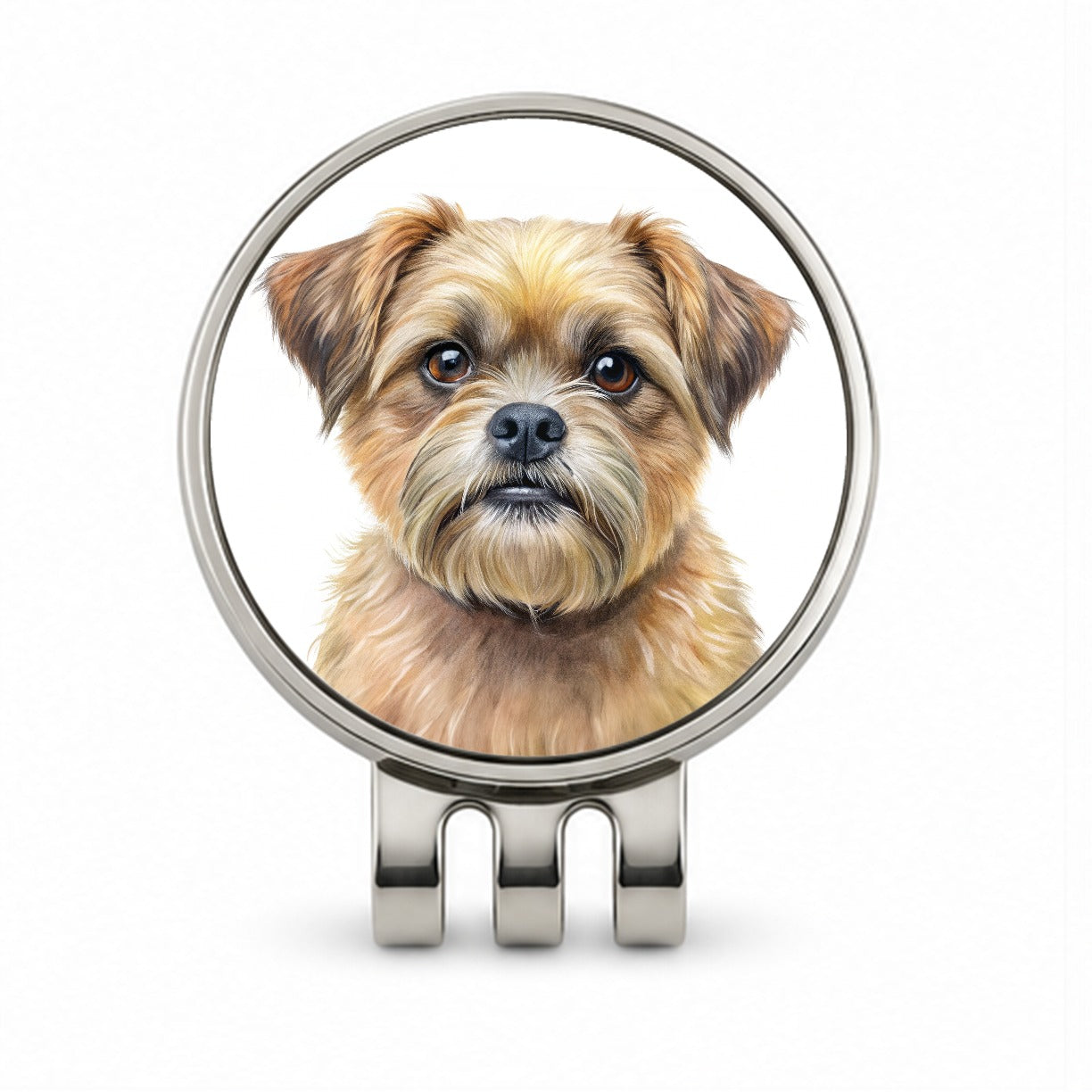 Brussels Griffon Dog Illustration Golf Hat Clip with Ball Marker