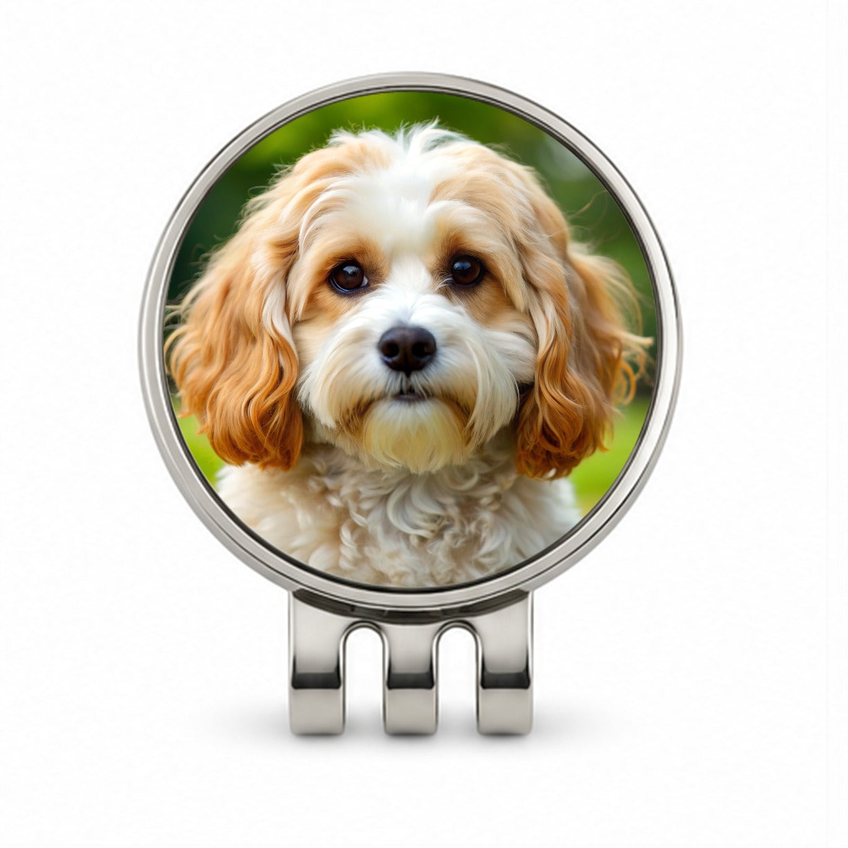 Cavachon Dog Photo Golf Hat Clip with Ball Marker