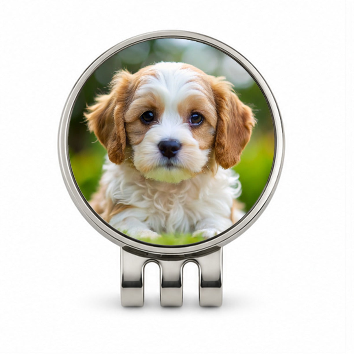 Cavachon Dog Puppy Photo Golf Hat Clip with Ball Marker