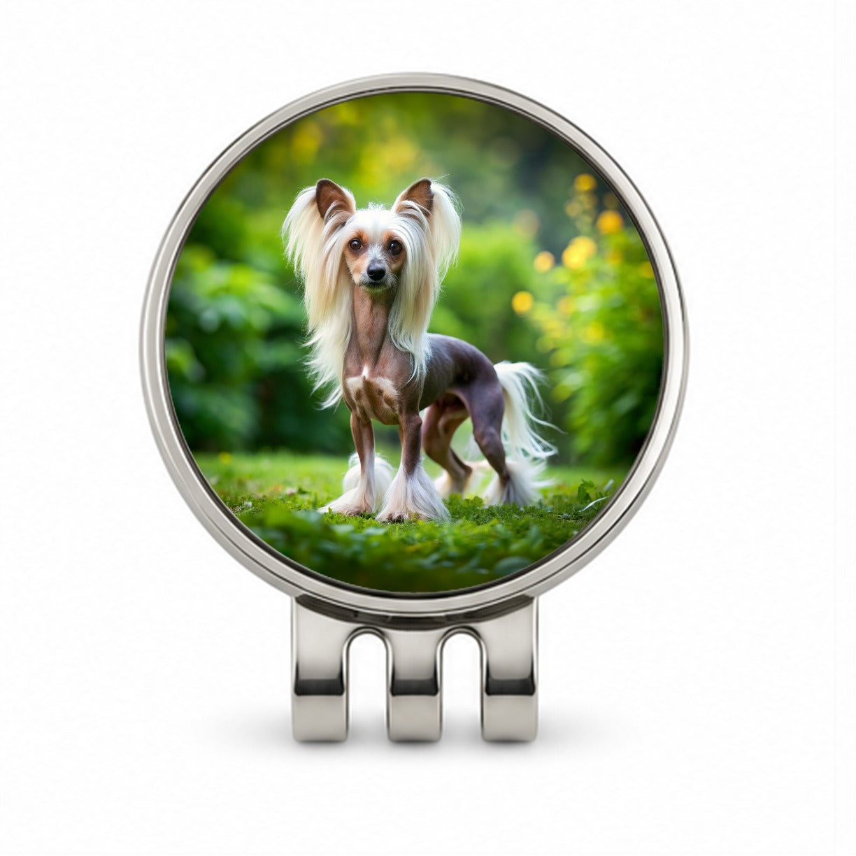 Chinese Crested Dog Photo Golf Hat Clip with Ball Marker