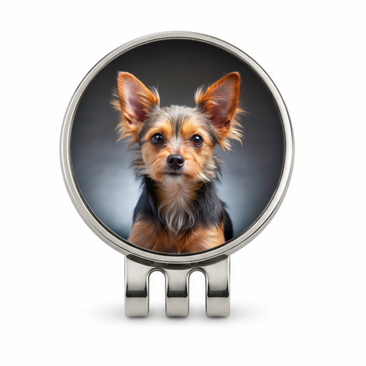 Chorkie Dog Photo Golf Hat Clip with Ball Marker