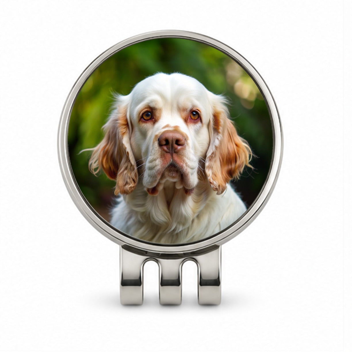 Clumber Spaniel Dog Photo Golf Hat Clip with Ball Marker