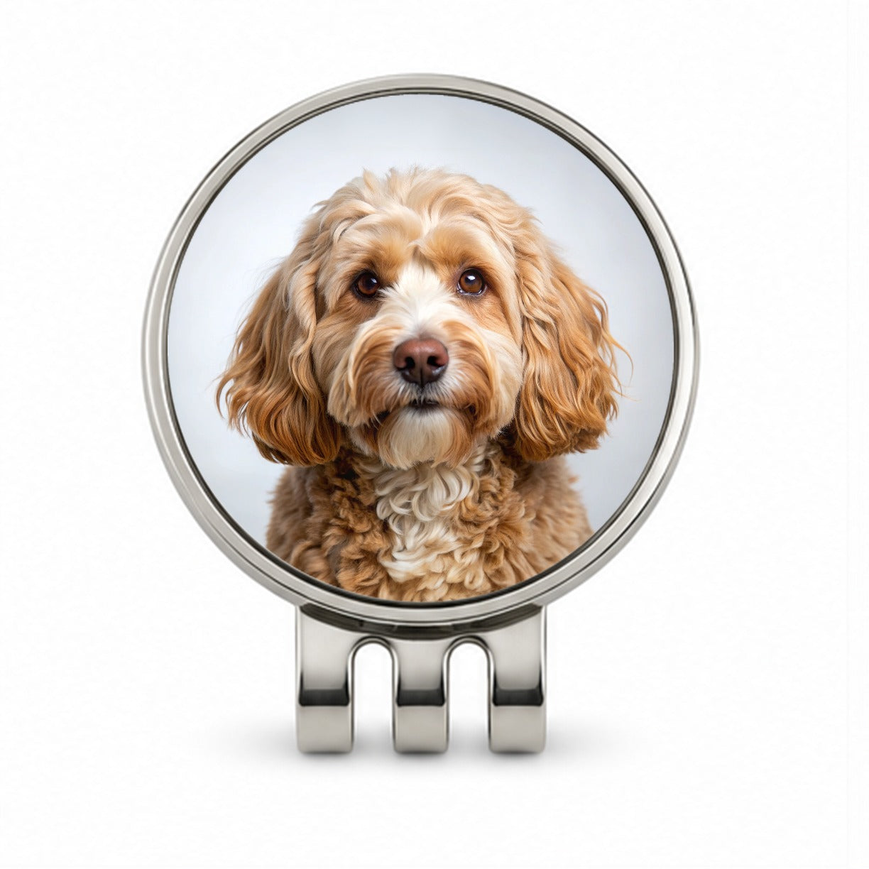 Cockapoo Dog Photo Golf Hat Clip with Ball Marker