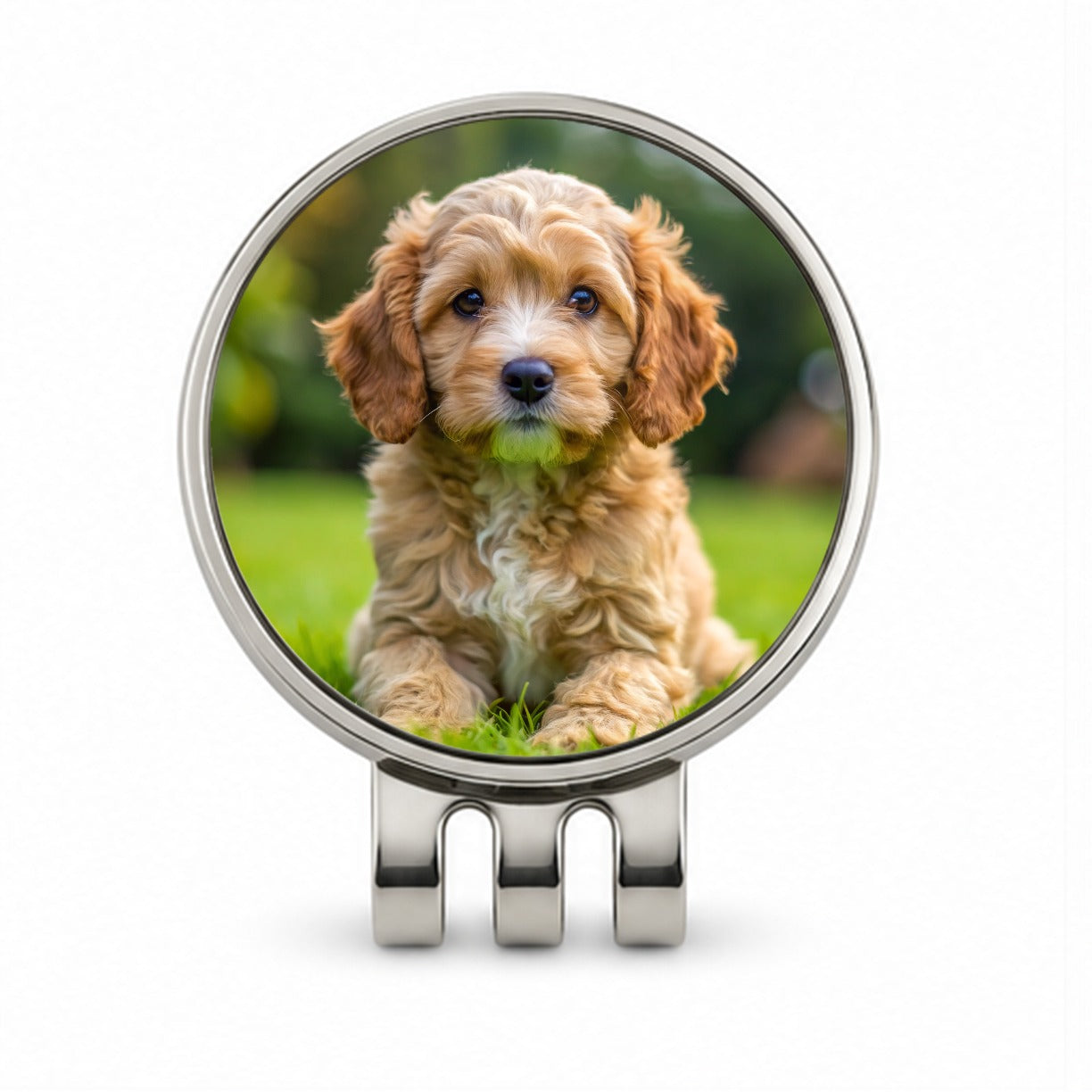 Cockapoo Dog Puppy Photo Golf Hat Clip with Ball Marker