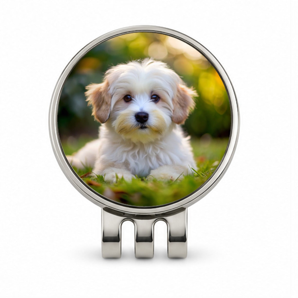 Coton De Tulear Dog Puppy Photo Golf Hat Clip with Ball Marker