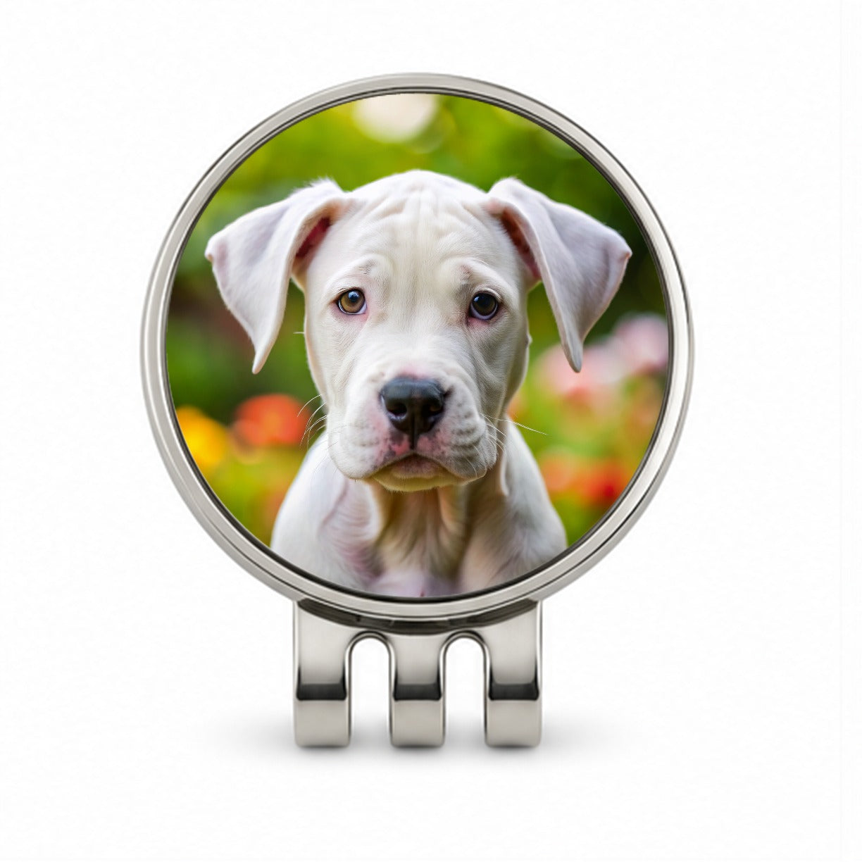 Dogo Argentino Dog Puppy Photo Golf Hat Clip with Ball Marker