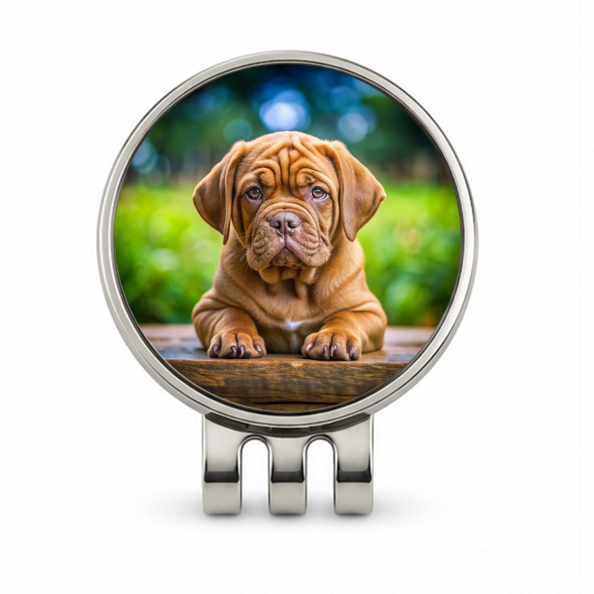 Dogues De Bordeaux Dog Puppy Photo Golf Hat Clip with Ball Marker