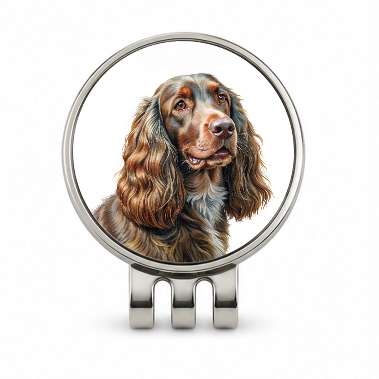 Field Spaniel Dog Illustration Golf Hat Clip with Ball Marker