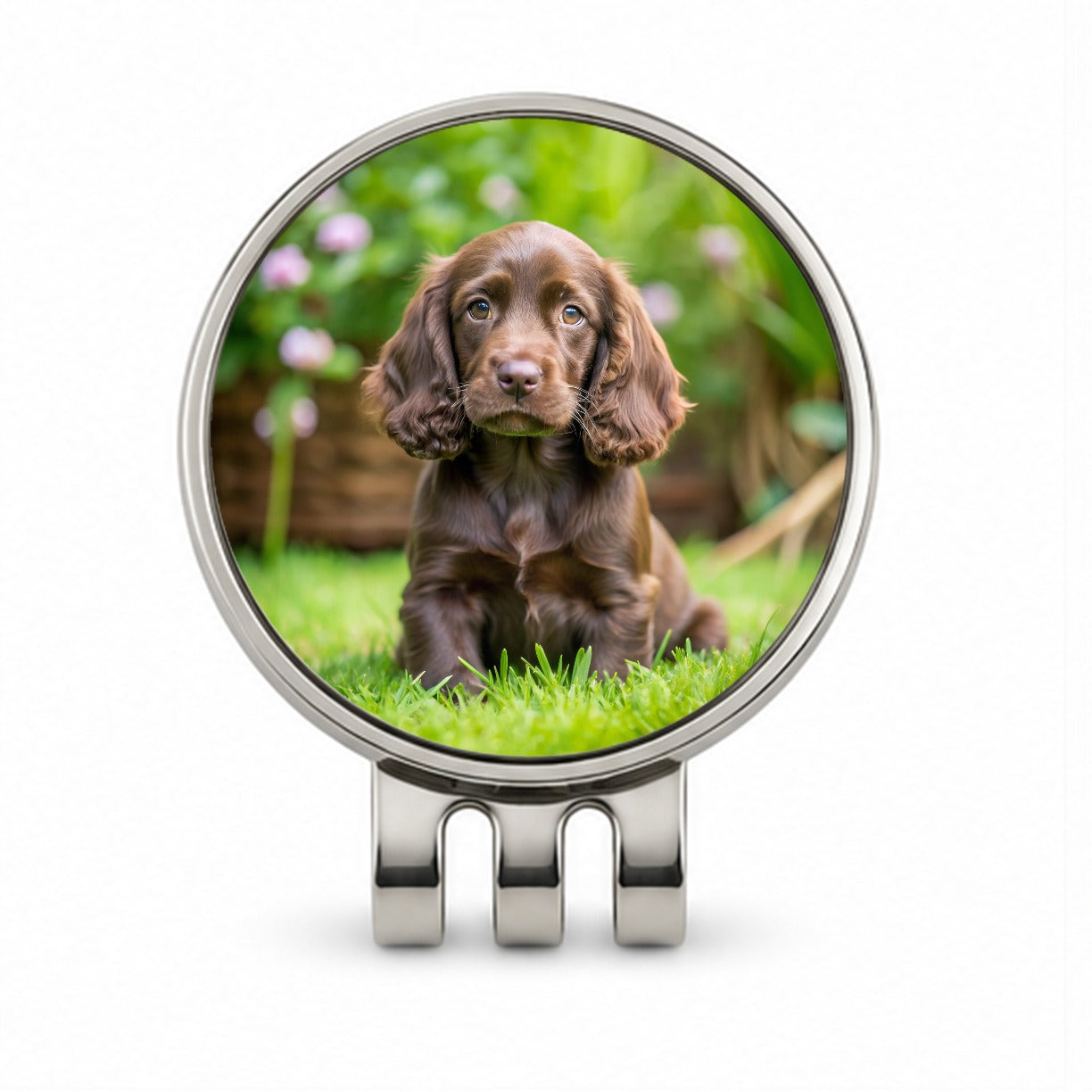 Field Spaniel Dog Puppy Photo Golf Hat Clip with Ball Marker