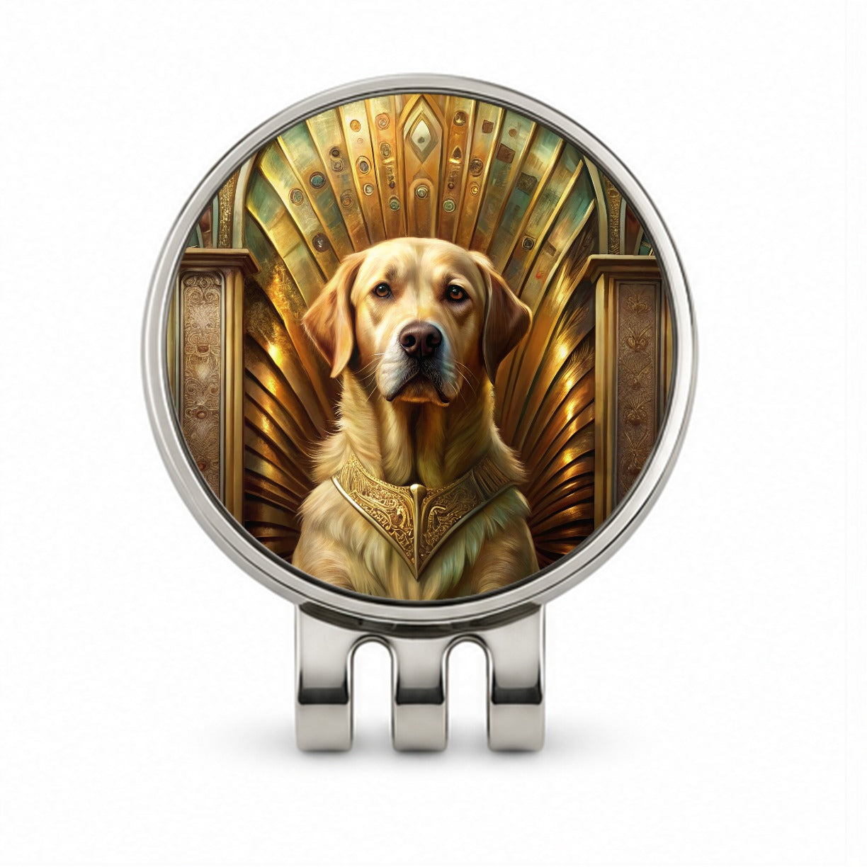 Goldador Dog Art Nouveau Golf Hat Clip with Ball Marker