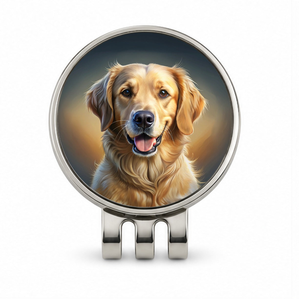 Goldador Dog Illustration Golf Hat Clip with Ball Marker