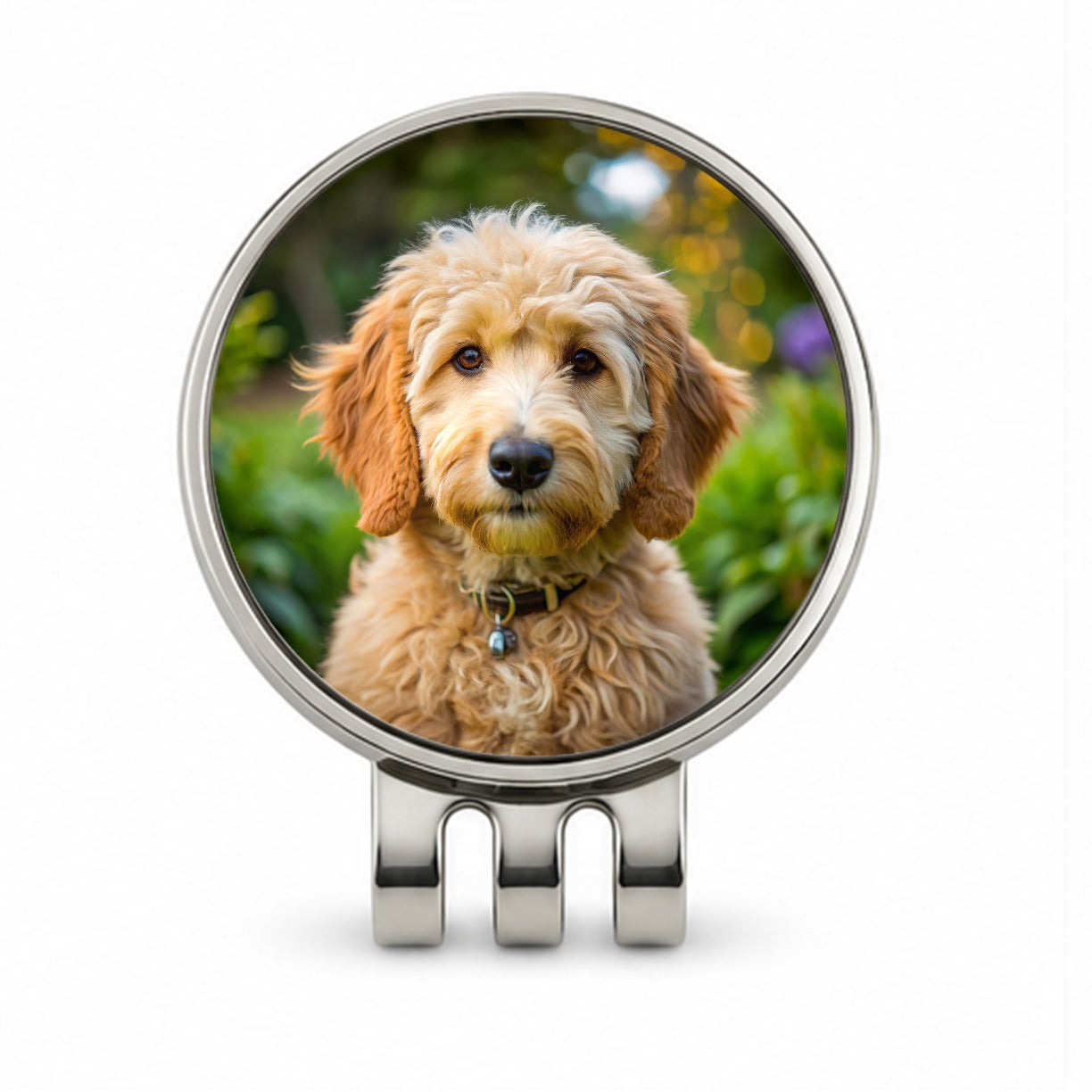 Goldendoodle Dog Photo Golf Hat Clip with Ball Marker