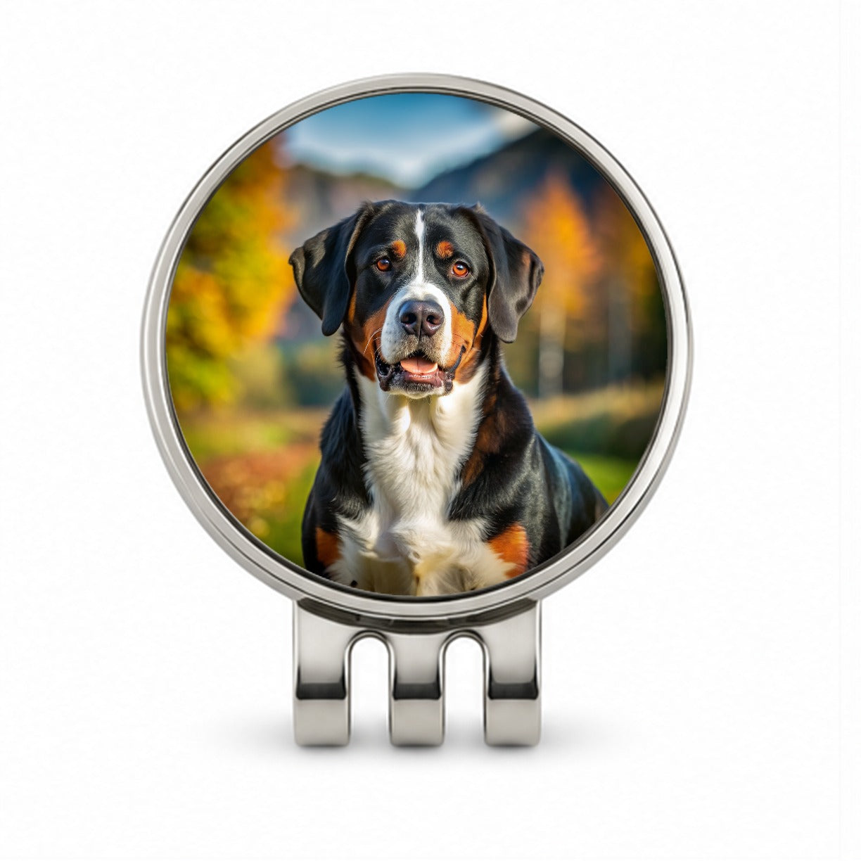 Greater Swiss Mountain Dog Photo Golf Hat Clip with Ball Marker