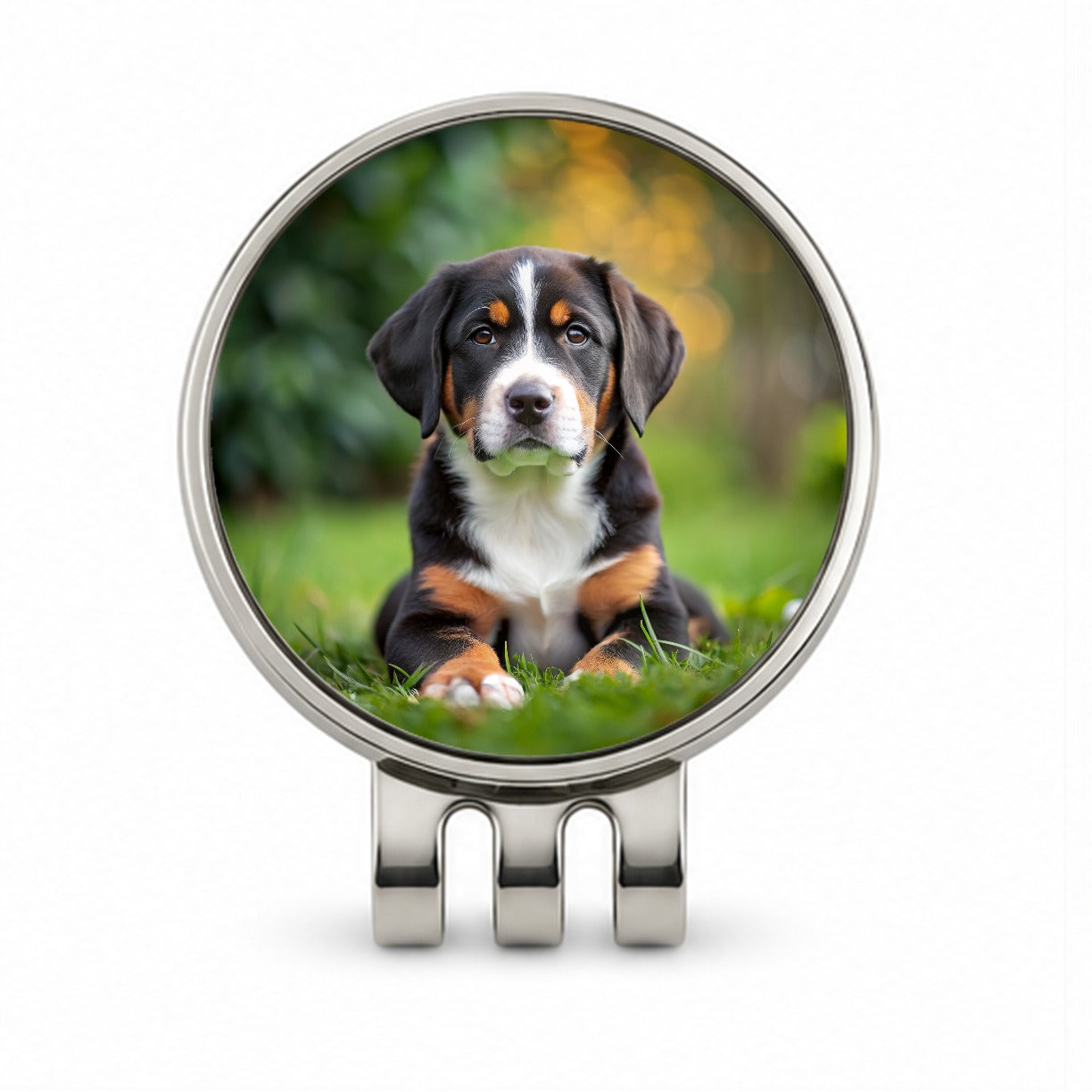 Greater Swiss Mountain Dog Puppy Photo Golf Hat Clip with Ball Marker