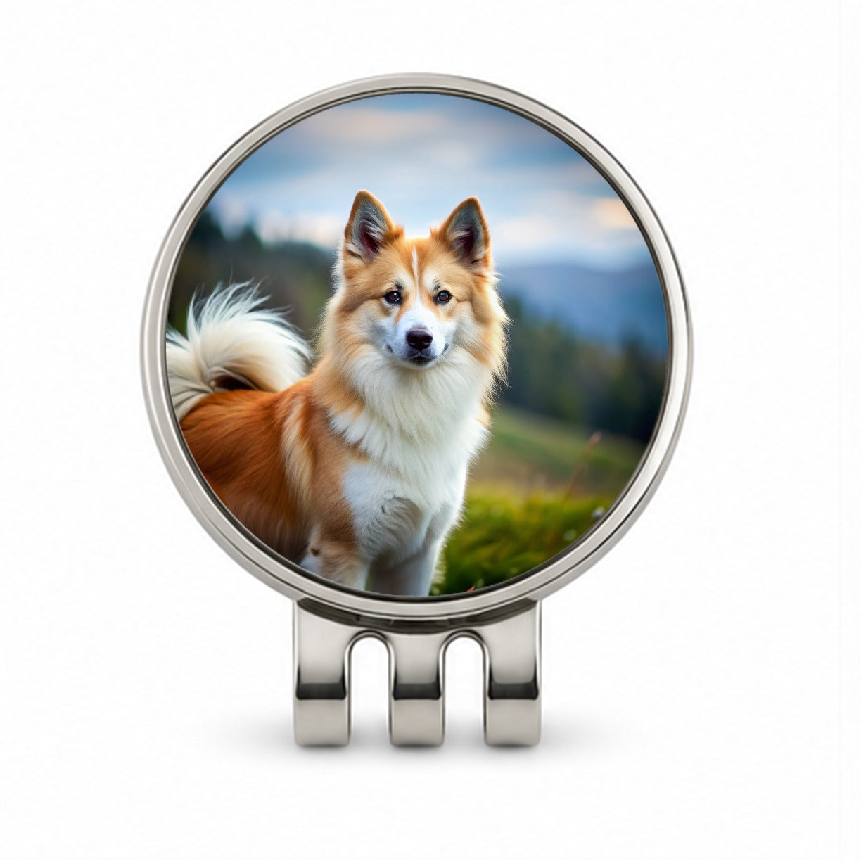 Icelandic Sheepdog Dog Photo Golf Hat Clip with Ball Marker