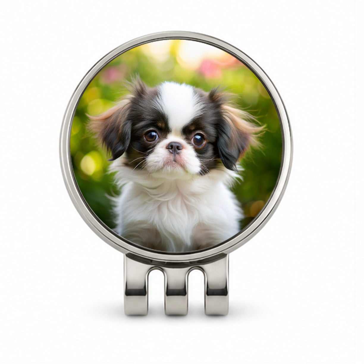 Japanese Chin Dog Puppy Photo Golf Hat Clip with Ball Marker