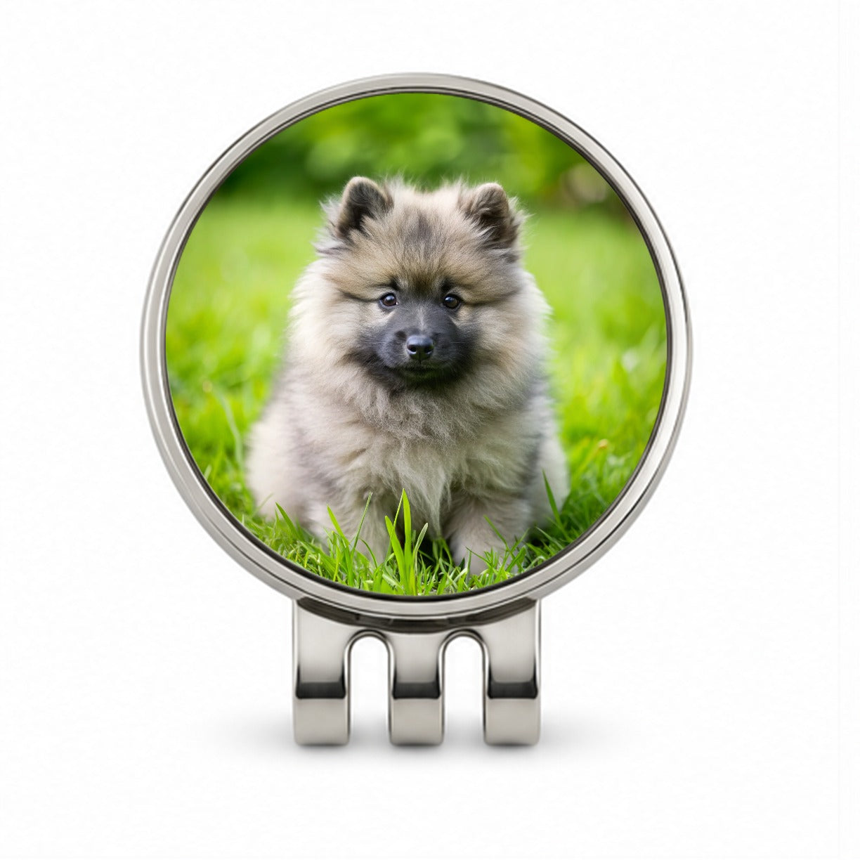 Keeshond Dog Puppy Photo Golf Hat Clip with Ball Marker