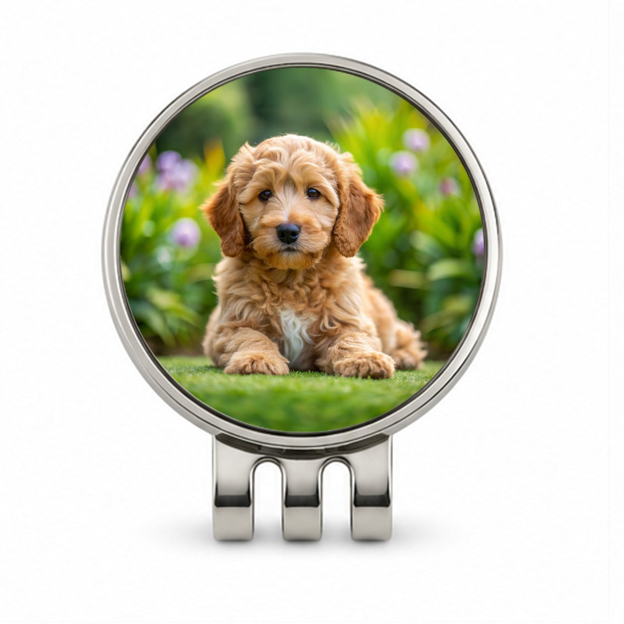 Labradoodle Dog Puppy Photo Golf Hat Clip with Ball Marker