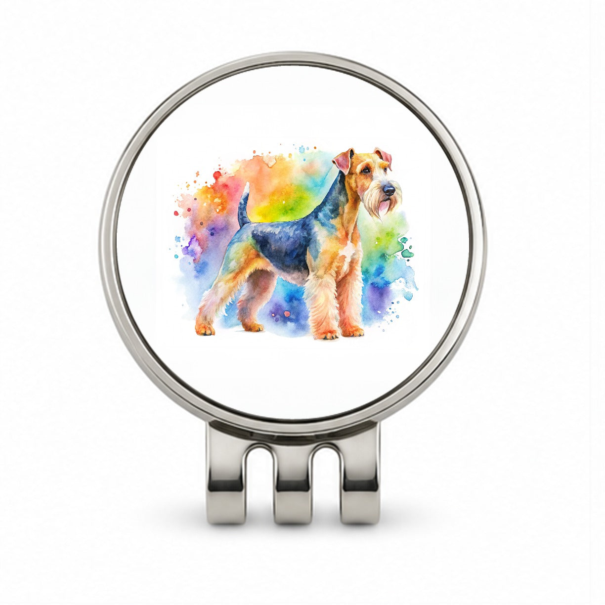 Lakeland Terrier Dog Watercolor Style Golf Hat Clip with Ball Marker