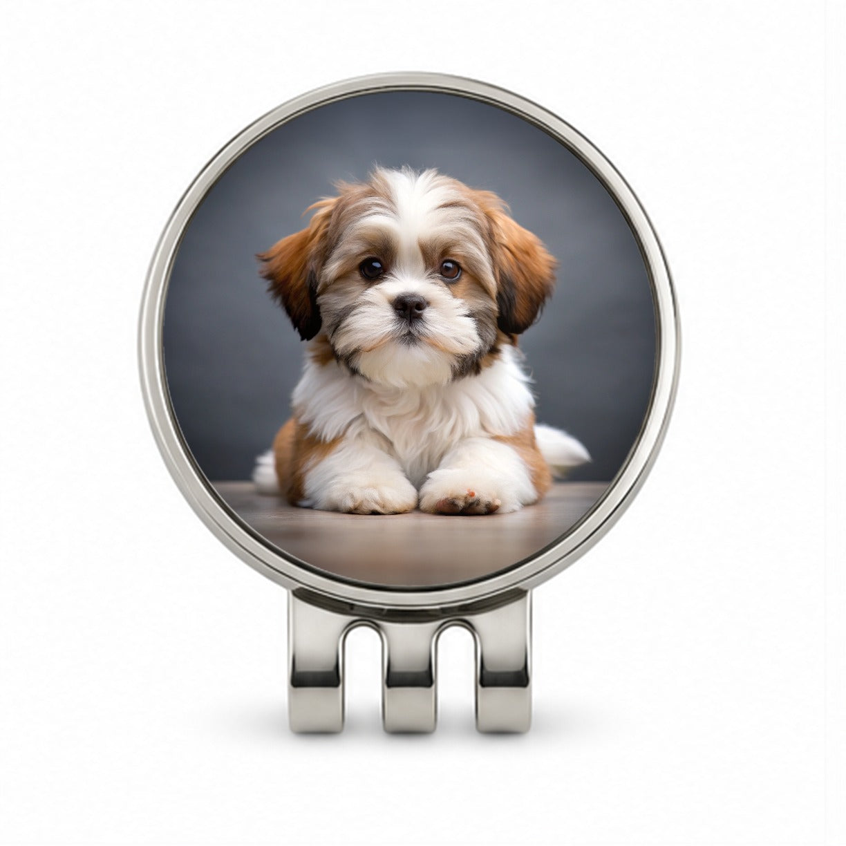 Lhasa Apso Dog Puppy Photo Golf Hat Clip with Ball Marker