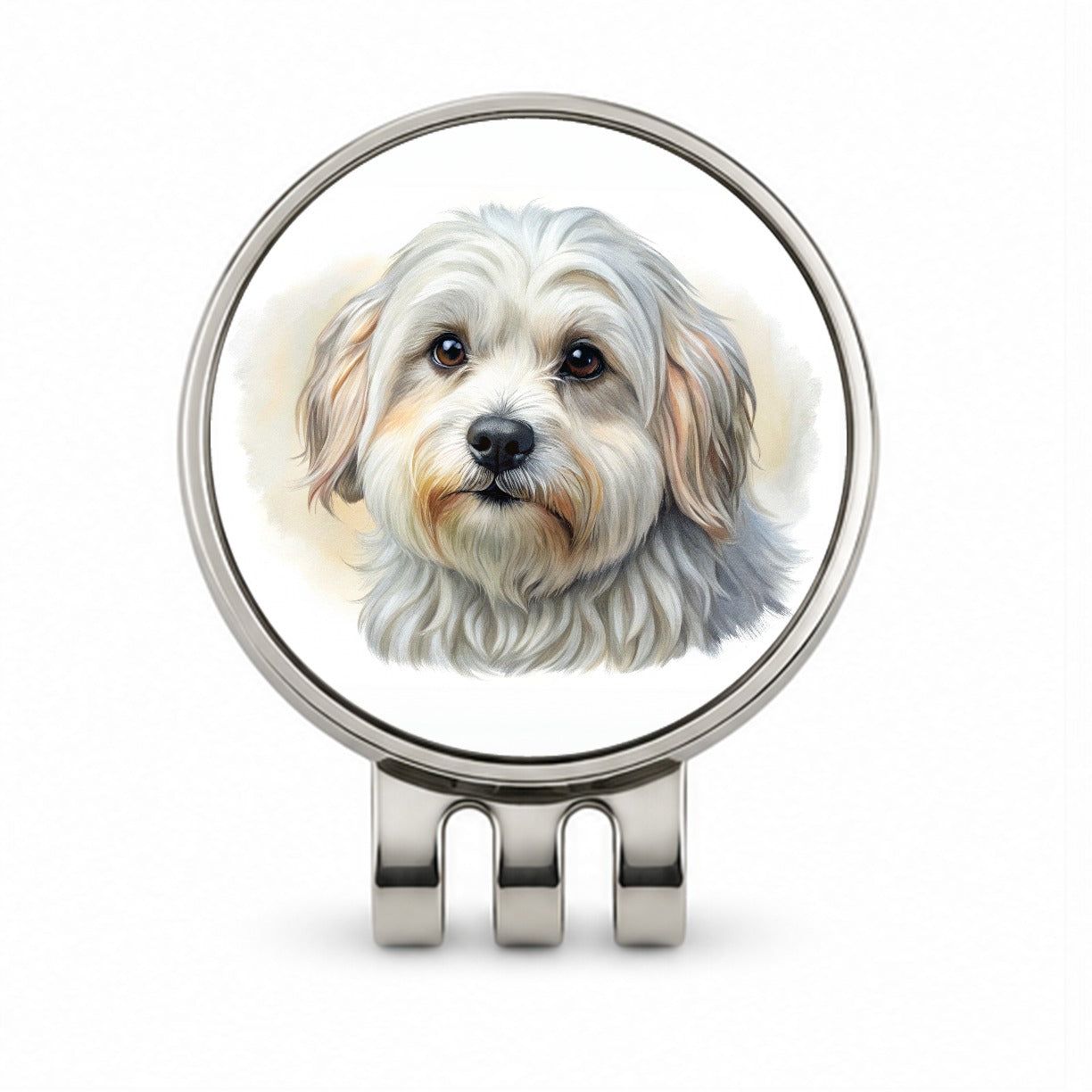 Lowchen Little Lion Dog Illustration Golf Hat Clip with Ball Marker