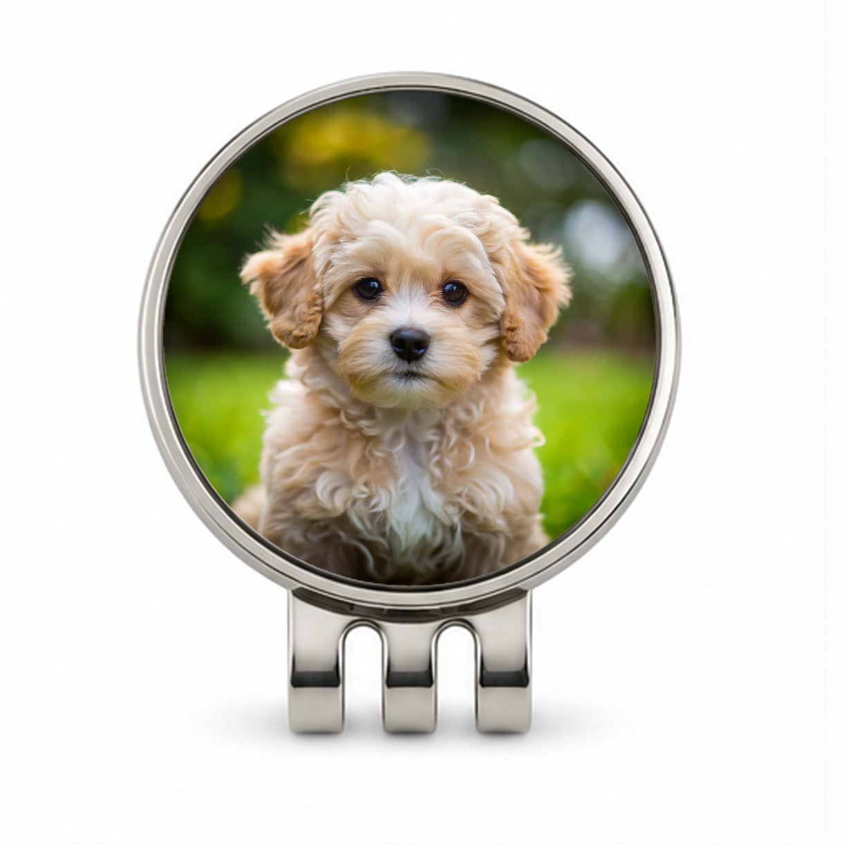 Maltipoo Dog Puppy Photo Golf Hat Clip with Ball Marker