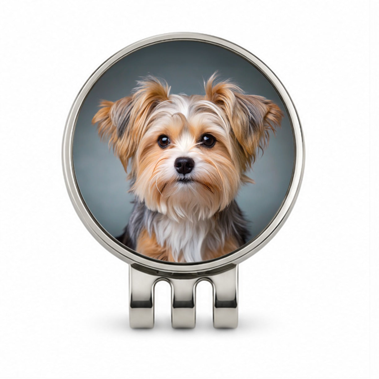 Morkie Dog Photo Golf Hat Clip with Ball Marker