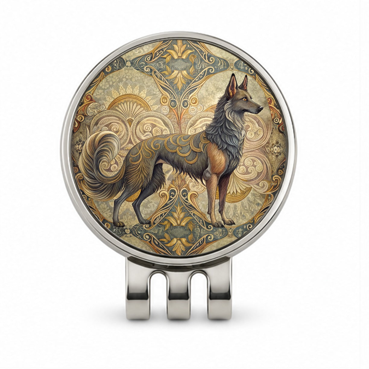Mudi Dog Art Nouveau Golf Hat Clip with Ball Marker