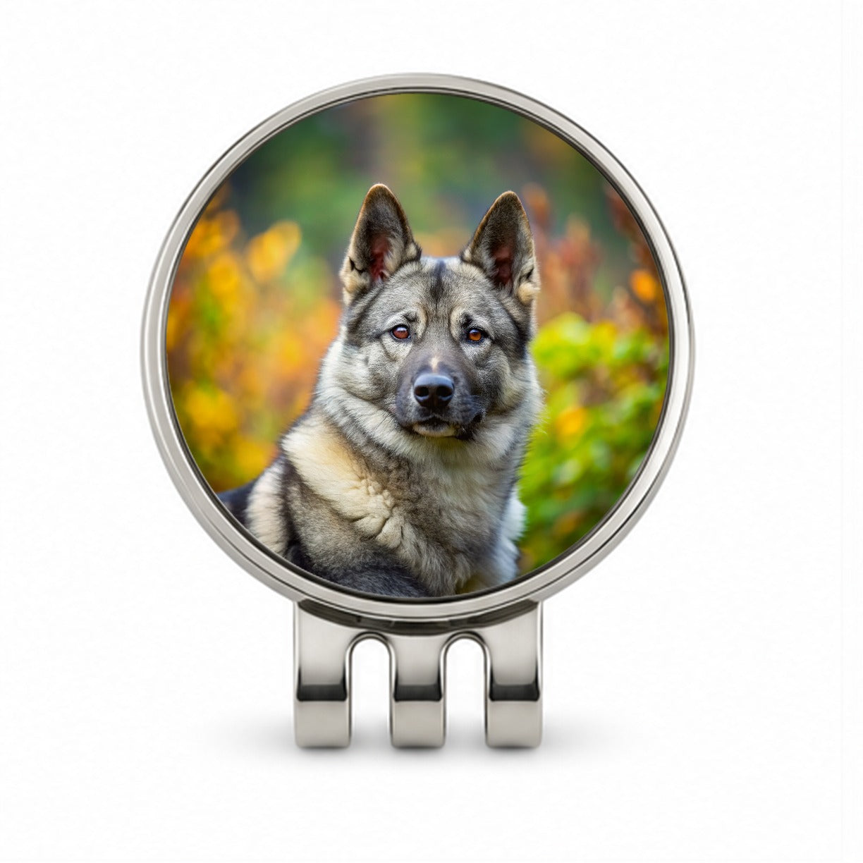 Norwegian Elkhound Dog Photo Golf Hat Clip with Ball Marker