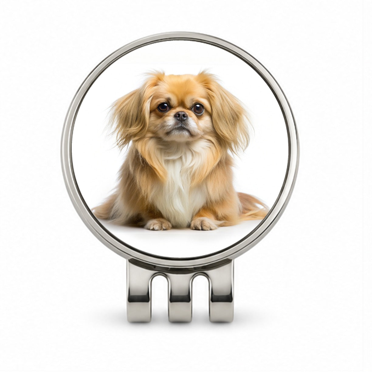 Pekapoo Dog Photo Golf Hat Clip with Ball Marker
