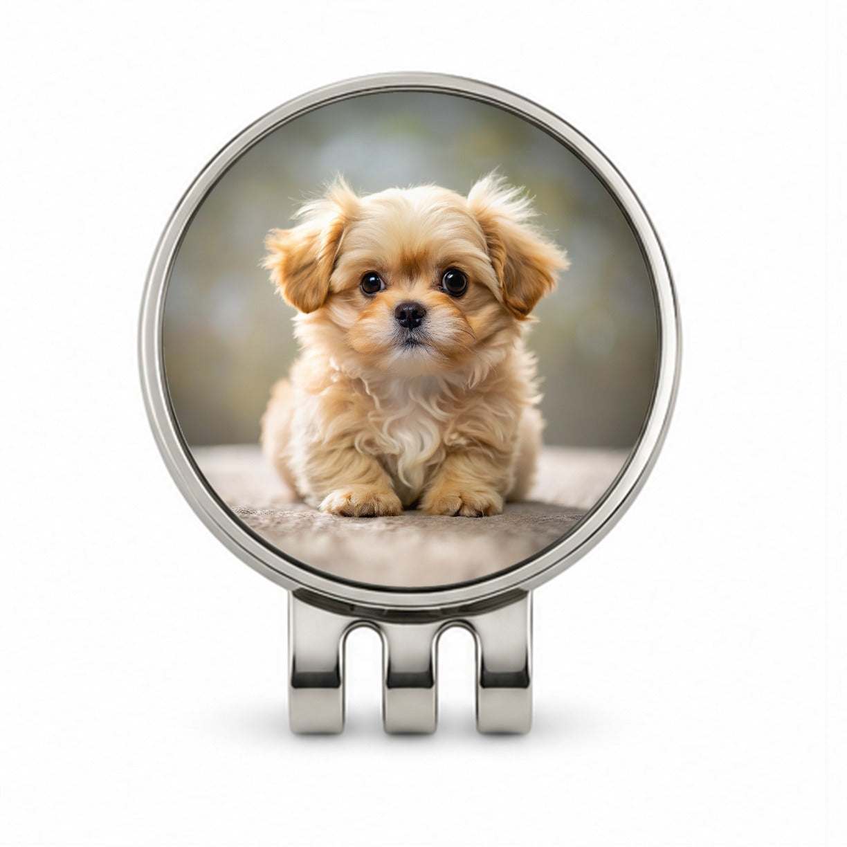 Pekapoo Dog Puppy Photo Golf Hat Clip with Ball Marker
