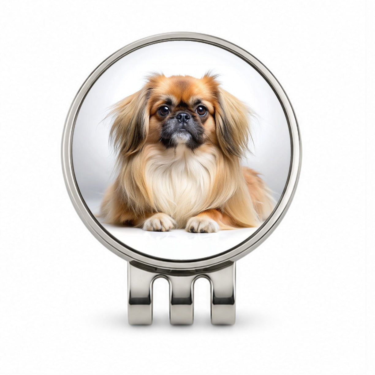 Pekingese Dog Photo Golf Hat Clip with Ball Marker