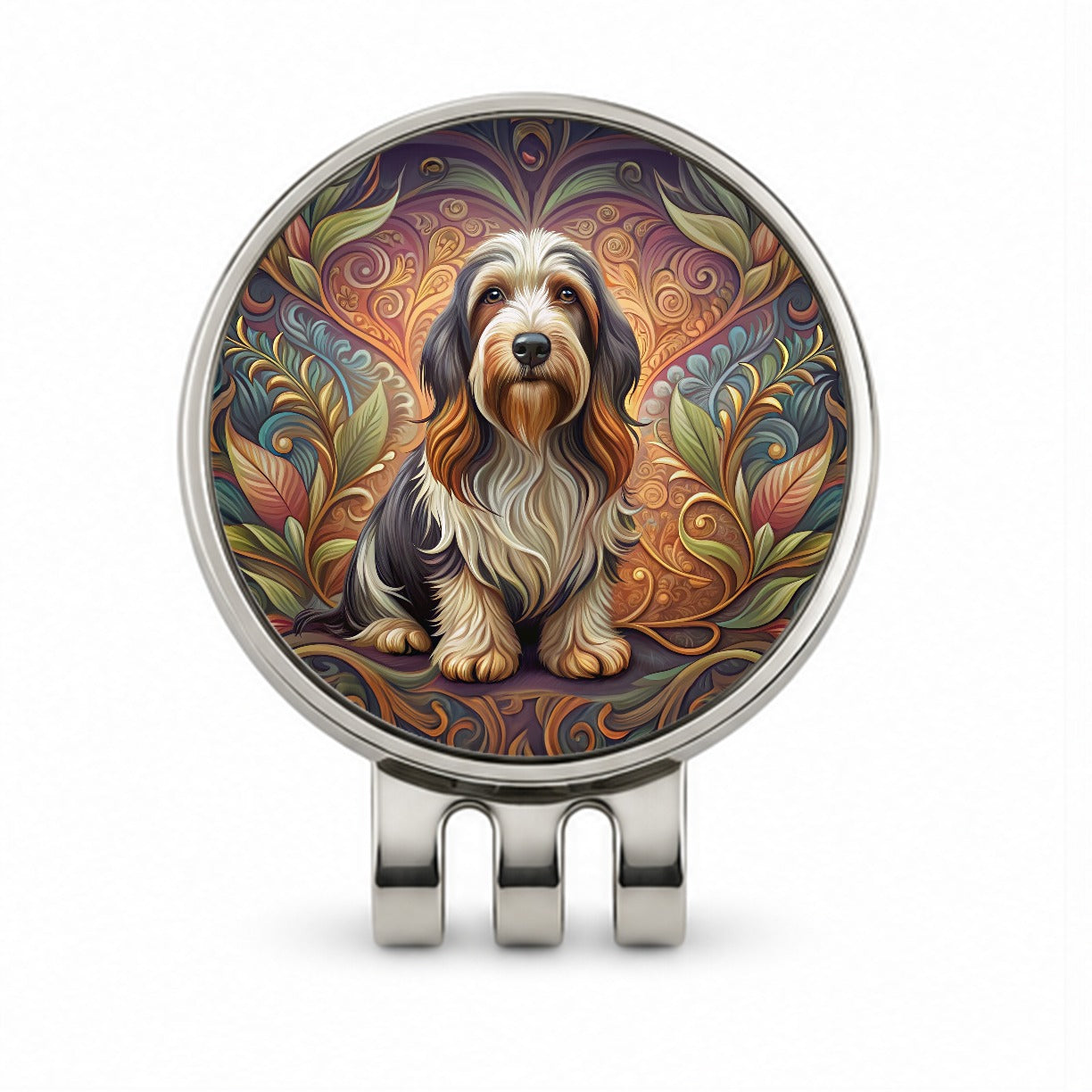 Petit Basset Griffon Vendeen Dog Art Nouveau Golf Hat Clip with Ball Marker