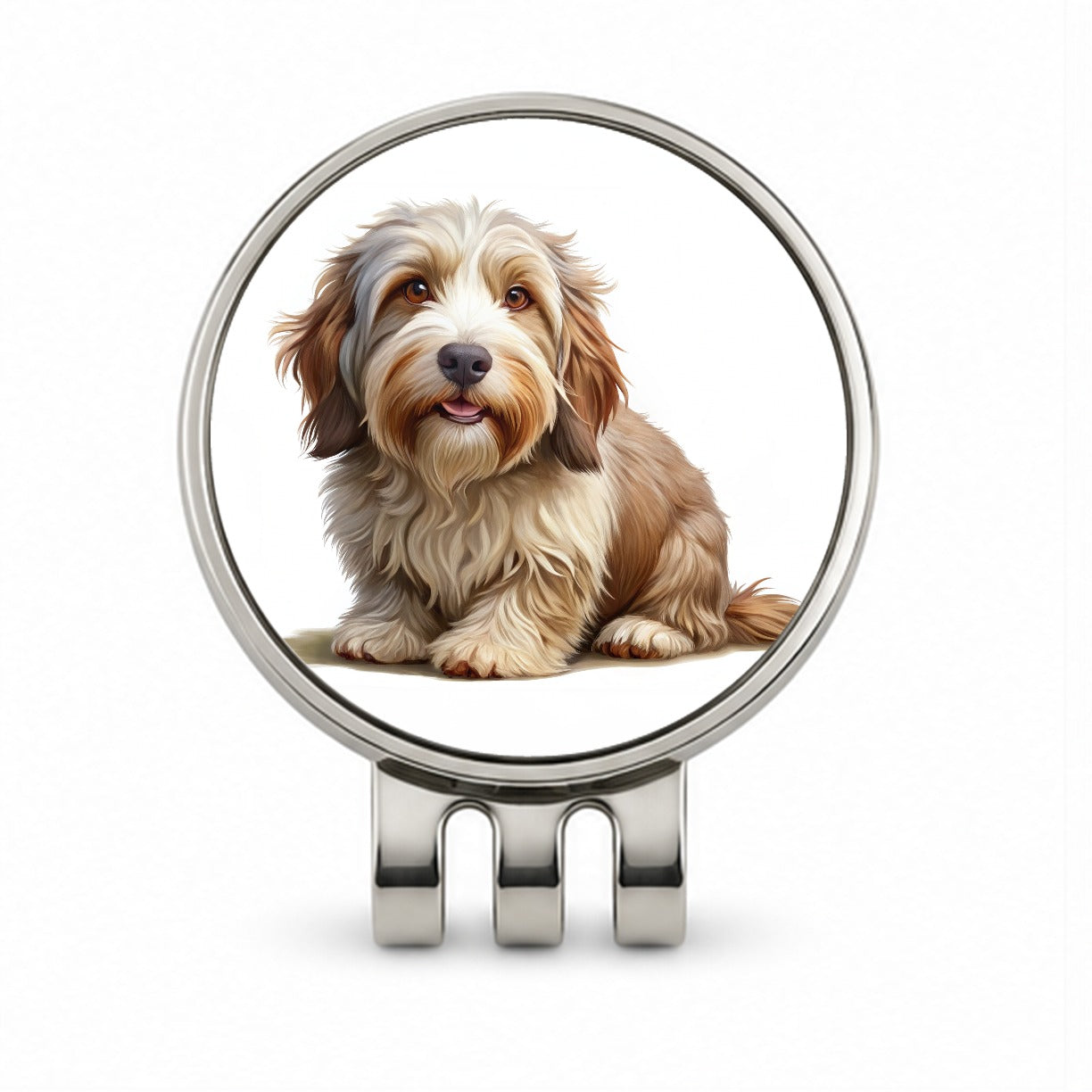 Petit Basset Griffon Vendeen Dog Illustration Golf Hat Clip with Ball Marker