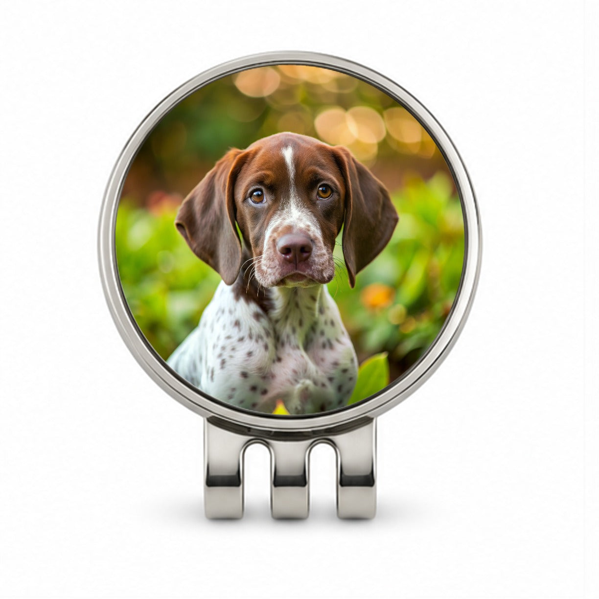Pointer Dog Puppy Photo Golf Hat Clip with Ball Marker