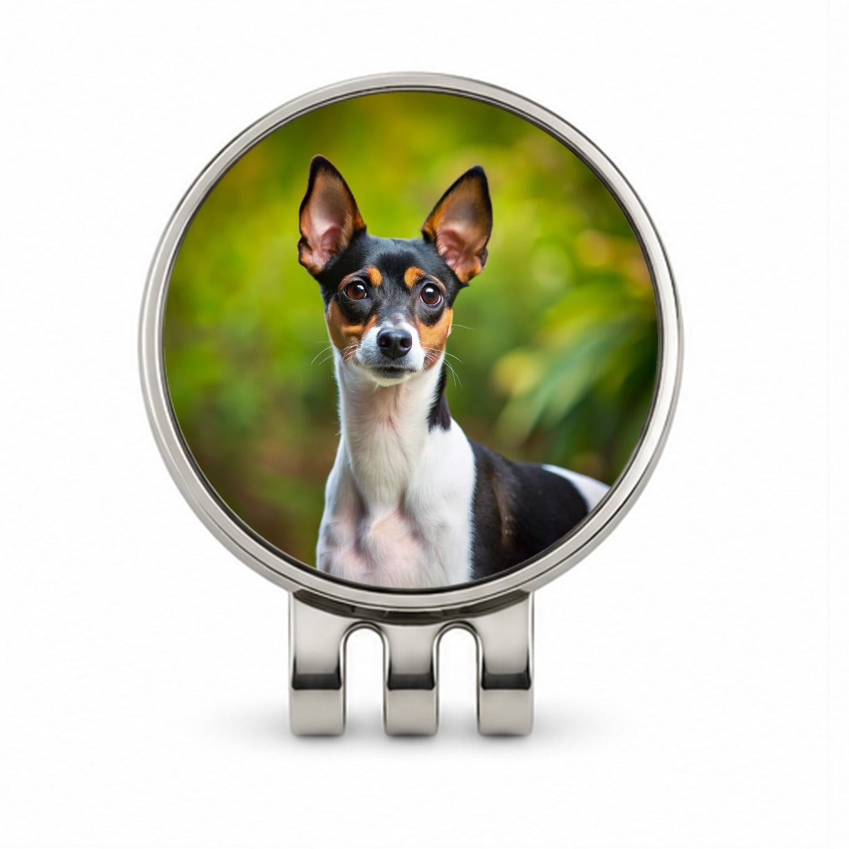 Rat Terrier Dog Photo Golf Hat Clip with Ball Marker