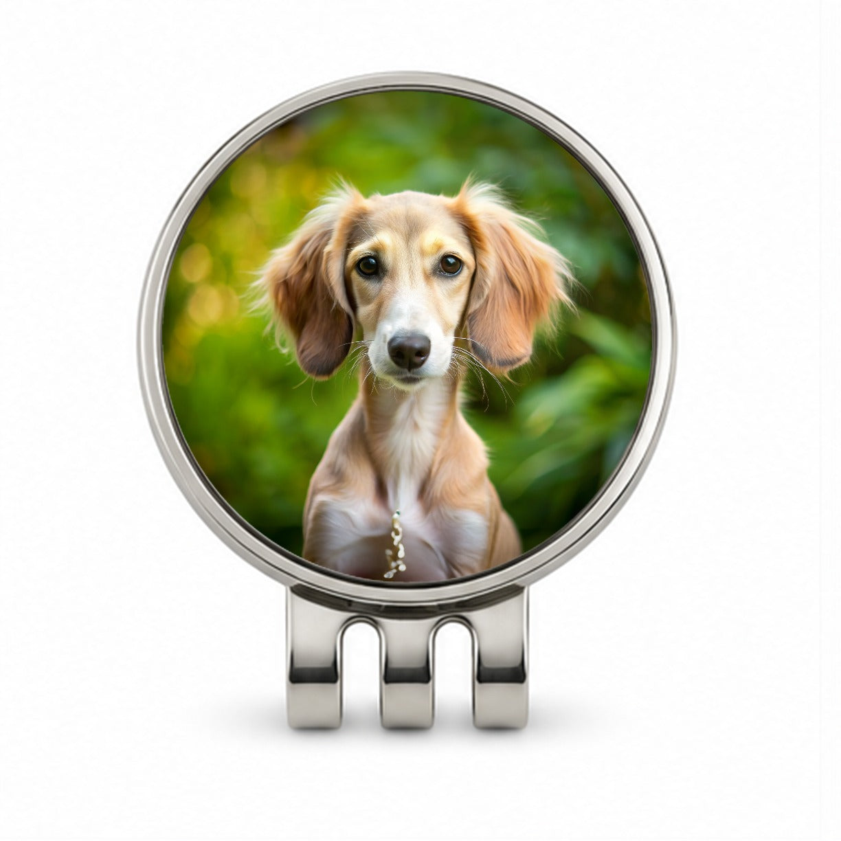 Saluki Dog Puppy Photo Golf Hat Clip with Ball Marker