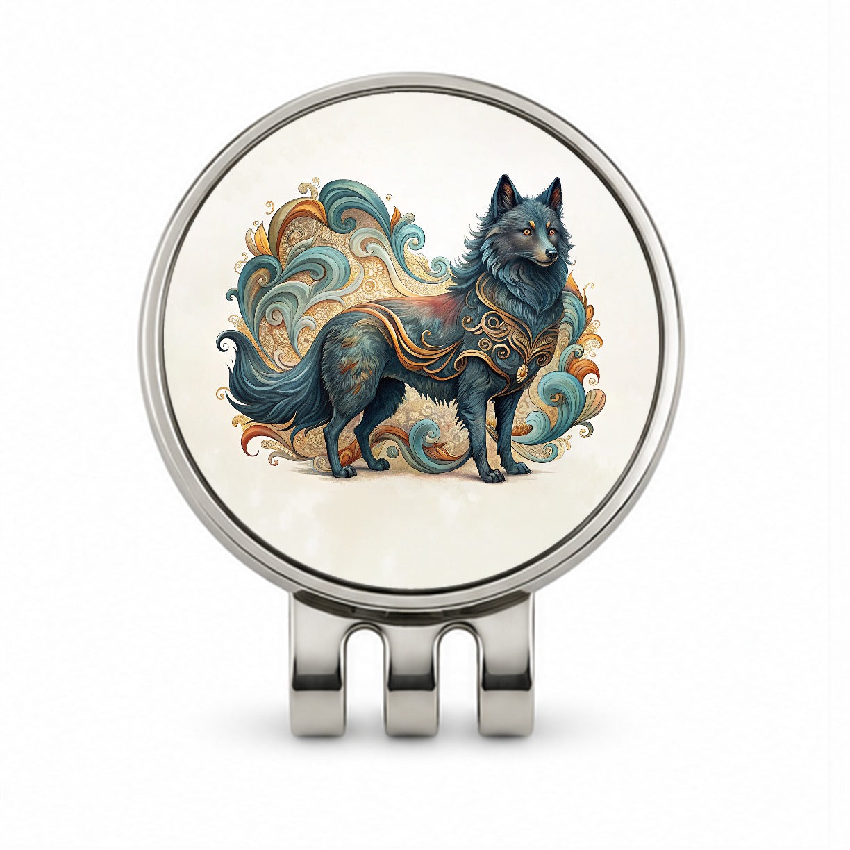 Schipperke Dog Art Nouveau Golf Hat Clip with Ball Marker