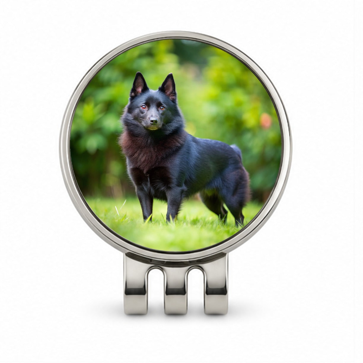 Schipperke Dog Photo Golf Hat Clip with Ball Marker
