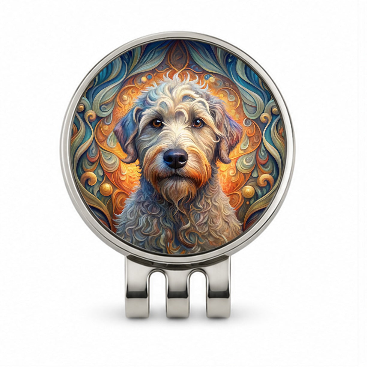 Schnoodle Dog Art Nouveau Golf Hat Clip with Ball Marker