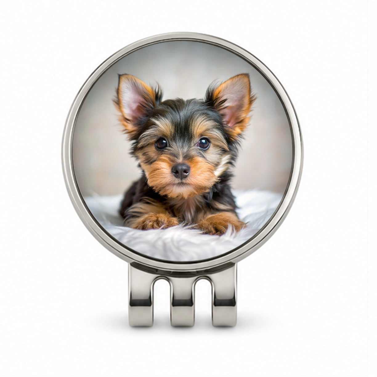 Silky Terrier Dog Puppy Photo Golf Hat Clip with Ball Marker