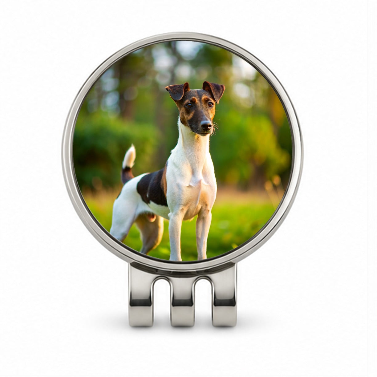 Smooth Fox Terrier Dog Photo Golf Hat Clip with Ball Marker
