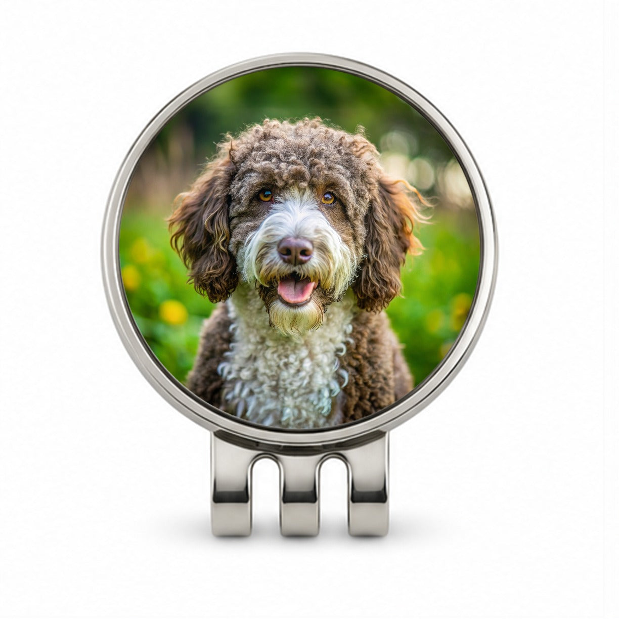 Spanish Water Dog Photo Golf Hat Clip with Ball Marker